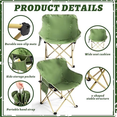 FairySandy 2 Pack Lightweight Camping Chair, Supports 330 Lbs