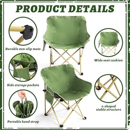 FairySandy 2 Pack Lightweight Camping Chair, Supports 330 Lbs