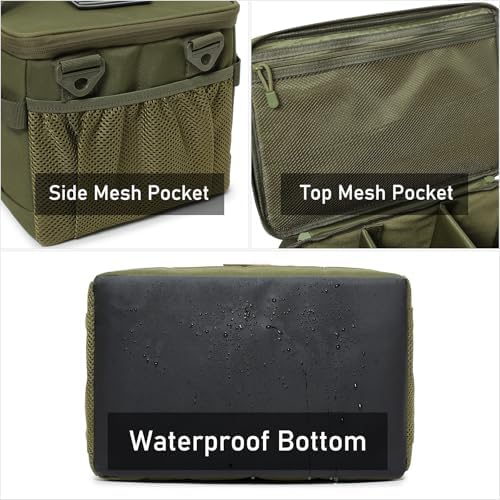 Tactical Camping Storage Bag 18L Utility Tote Bag Camp Kitchen and Trunk Organizer (Army Green)