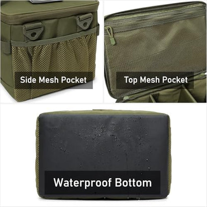 Tactical Camping Storage Bag 18L Utility Tote Bag Camp Kitchen and Trunk Organizer (Army Green)