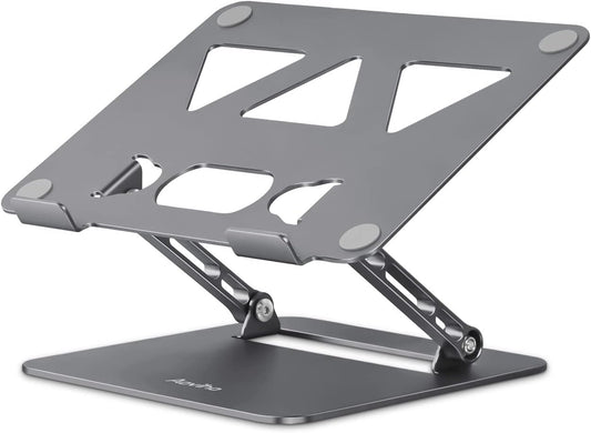 Adjustable Laptop Stand for Desk,Portable Laptop Stand Holder and Riser,Foldable Aluminum Notebook Computer Stands for MacBook Air Pro HP Lenovo Dell Samsung Chromebook, 10-15.6 inch, Grey