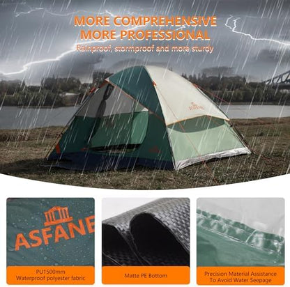 ASFANES Tents for Camping 2/4/6 Person Camping Dome Tent, Waterproof,Spacious, Lightweight Portable Backpacking Tent for Outdoor Camping/Hiking