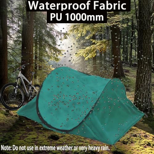 Portable Camping Tent with Double Door Design, Folding Mosquito Net Shelter with Storage Bag, Army Green
