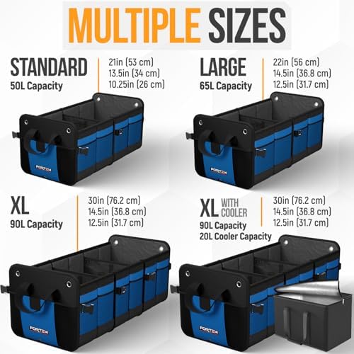 FORTEM Trunk Organizer - Collapsible Car Organizer & Storage Bag for SUVs