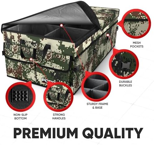 FORTEM Trunk Organizer - Foldable Car Organizer & Storage for SUVs & Trucks