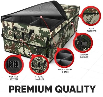 FORTEM Trunk Organizer - Foldable Car Organizer & Storage for SUVs & Trucks