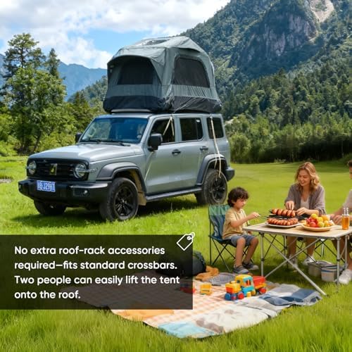 Inflatable Rooftop Tent for Car Truck, 2-3 Person Camping Roof Top Tent with Inflatable Mattress & Ladder for Outdoor Adventure, Easy Set-up