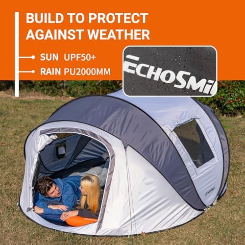 EchoSmile Instant Pop Up Camping Tent, 2/4/6 Person Easy Setup Tent