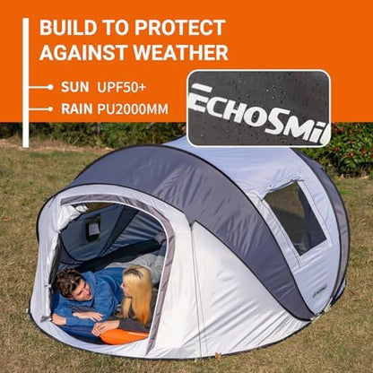 EchoSmile Instant Pop Up Camping Tent, 2/4/6 Person Easy Setup Tent