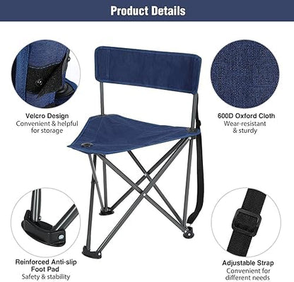 REDCAMP 2 Pack Tripod Chairs for Adults, Folding Lightweight Portable Golf Chairs