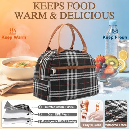 FlowFly Insulated Lunch Cooler Bag - Tote Bag Organizer for Women/Men, W&B