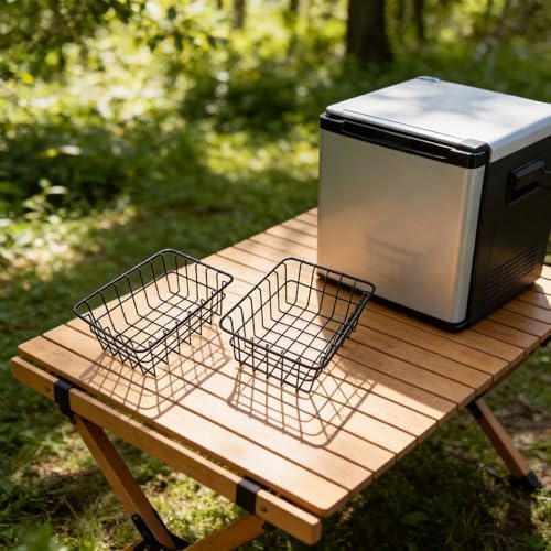 Coated Steel Wire Cooler Basket 32 Qt -Light Coolers, Storage Insert with Divider Compatibility Camping and Tailgating, 11.5x8.5x4.5 Inches