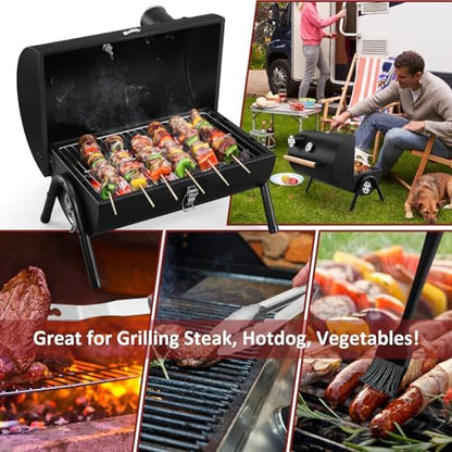 Leonyo Portable Charcoal Grill Set of 12, Tabletop Small Grill & BBQ Tools