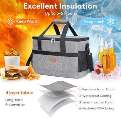 Lifewit Cooler Bag 30/50/60 Cans Collapsible, Insulated Large Lunch Bag