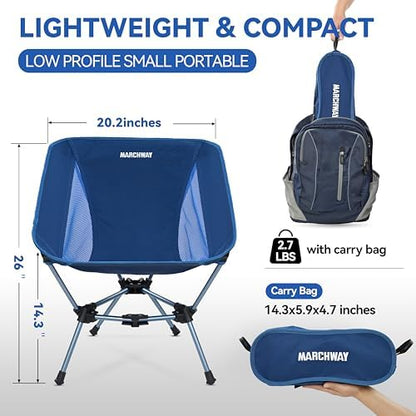 MARCHWAY Lightweight Folding Camping Chair, Portable, Compact and Sturdy