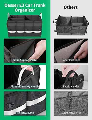 Oasser Trunk Organizer with Sturdy Hard Lid, Large, Black