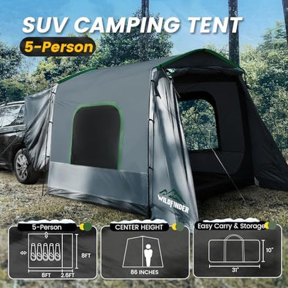 WildFinder SUV Tent, Car Tents for Camping, SUV Tailgate Tent for Family