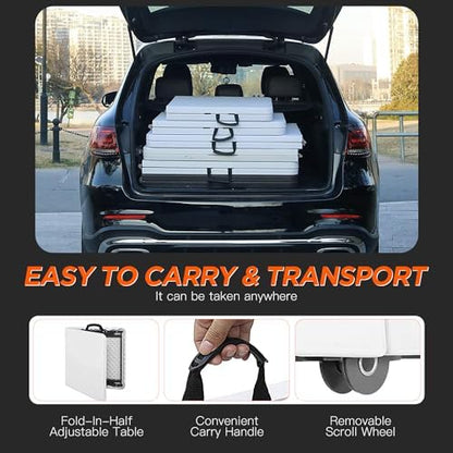 BestOffice | 8FT Folding Table | White | Portable Plastic Table