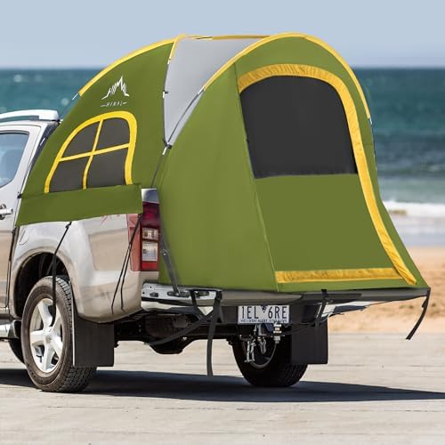 GoHimal Pickup Truck Bed Tent, 5.5-6.0FT Truck Tent for Camping（Green）