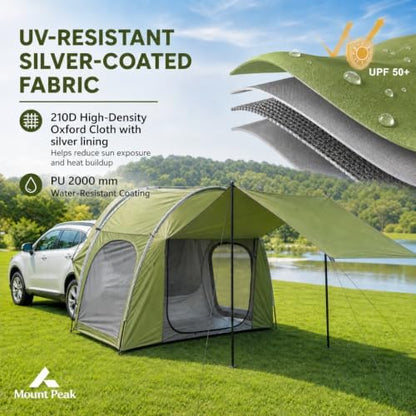 SUV Tailgate Tent Universal 2-3 Person Water-Resistant Easy Setup Camping