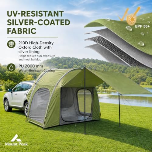 SUV Tailgate Tent Universal 2-3 Person Water-Resistant Easy Setup Camping