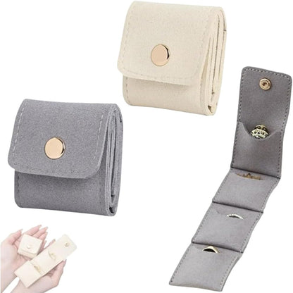 Mini Travel Jewelry Bag, 2025 New Travel Jewelry Case Organizer, Portable Foldable Compartment Auxiliary Mini Travel Jewelry Roll Bag With Buckle For Small Jewelry Earrings, Rings, Necklaces (C)