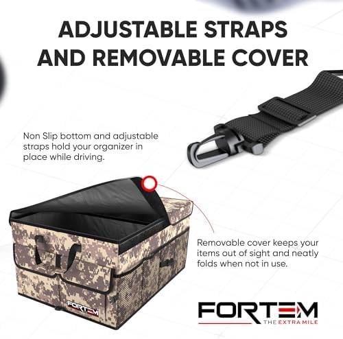 FORTEM Trunk Organizer - Foldable Car Organizer & Storage for SUVs & Trucks