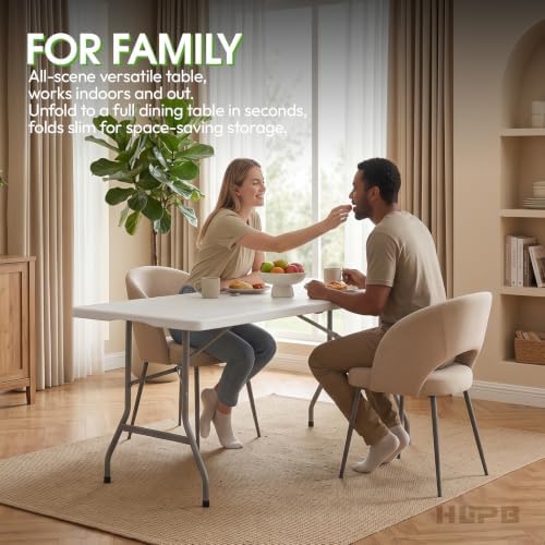 Folding Table 2 Pcs,6 ft Portable Camping Table with Handle & Safety Locks