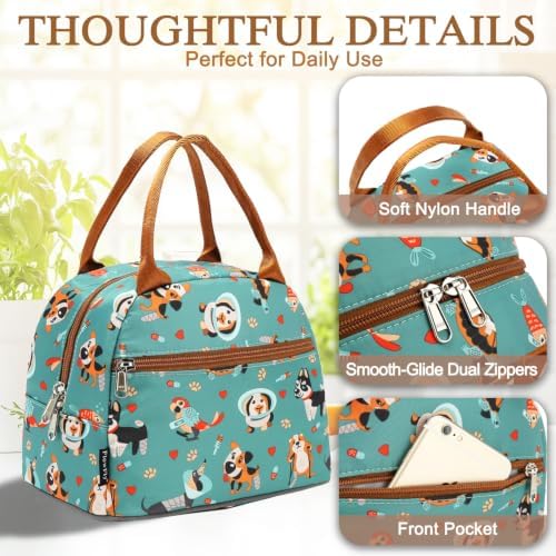 FlowFly Insulated Lunch Cooler Bag - Tote Bag Organizer for Women/Men, Dog