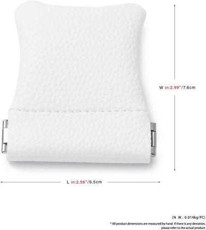 2 Pack PU Leather Slim Engagement Wedding Ring Pouch Leather Jewelry Pouch Christmas,Wedding Party Favor Gift Bag(White)