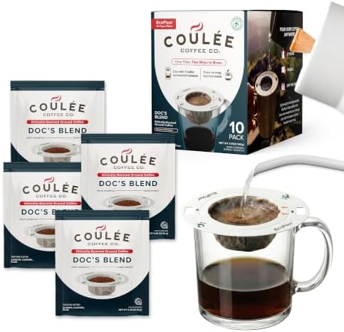 Coulée EcoPour Doc's Blend Arabic Coffee, Dark Roast, Single Serve, 10 Pack