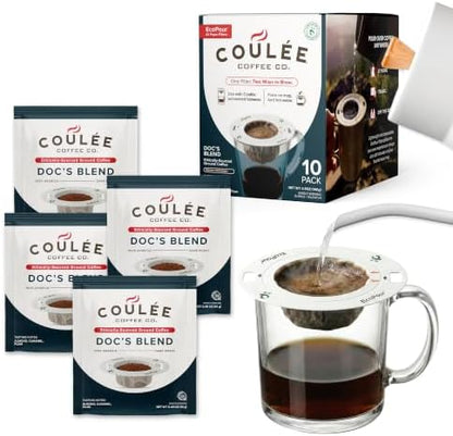 Coulée EcoPour Doc's Blend Arabic Coffee, Dark Roast, Single Serve, 10 Pack