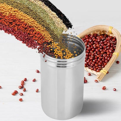 304 Stainless Steel Sealed Storage Jar, Portable Tea Coffee Beans Container for Travel, Outdoor, Camping (Large)