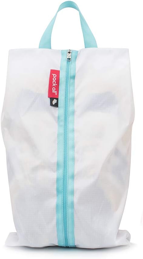 pack all Ultralight Shoe Bag for Travel, Water-Resistant Shoe Pouch for Gym, Odor-Resistant Soccer Cleats Bag for Sport (White, 1-Pack)