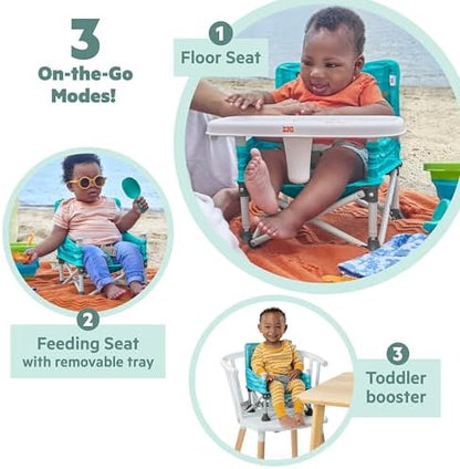 Bright Starts Disney Finding Nemo Pop 'N Sit Portable Booster, Indoor/Outdoor Use, Floor Seat with Feeding Tray, 6 Mos - 3 Yrs
