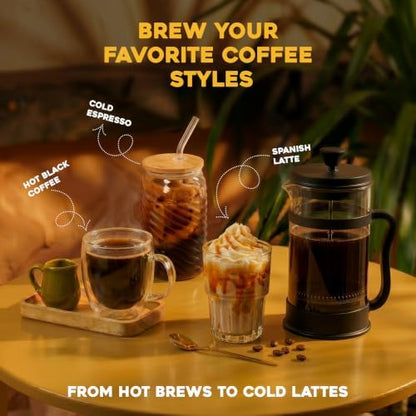 Utopia Kitchen Borosilicate Glass French Press Coffee Maker 21 Oz, Black