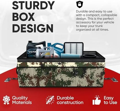 FORTEM Trunk Organizer - Foldable Car Organizer with Cooler for SUV, Trucks