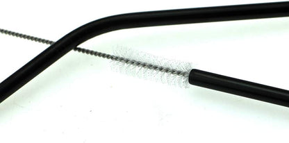 7 Pcs Portable Flatware Set, 304 Stainless Steel Cutlery Set Travel Utensils Set w/Pouch Fork Spoon Chopsticks Straws for Travel Camping Office, Dishwasher Safe (Black)