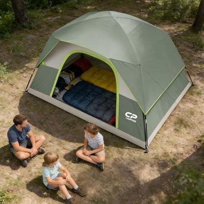 CAMPROS CP Tents for Camping 2/4/6 Person, Waterproof Windproof Dome Tent