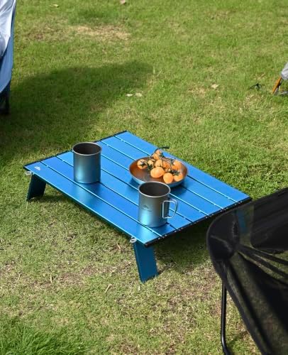 iClimb Ultralight Compact Mini Folding Alu. Table (Blue - L)