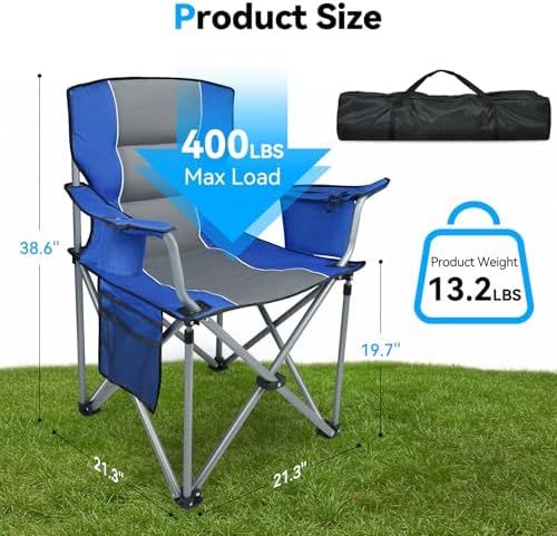 Outdoor Folding Camping Chairs 2 Pack Oversized Folding Chairs Heavy Duty