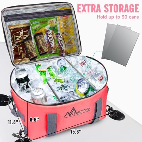 MENOLY Paddle Board Accessories Cooler, 25L Sup Kayak Deck Cooler Bag Fit 30 Cans with Bottle Opener, Adjustable Strap for Paddleboarding, Kayaking, Camping