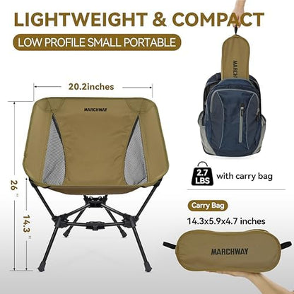 MARCHWAY Lightweight Folding Camping Chair, Portable, Compact and Sturdy