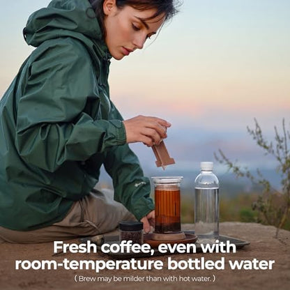 D1 Camping Coffee Maker with 60-Count Filter Paper, 8oz Extra Small Portable Cold Brew & Espresso Coffee Press, French Press, Pour-Over & Espresso Style Manual Brewer,