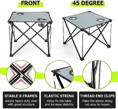 Joyfair Camping Lawn Chairs & Table Set, Large Beach Chairs for Outside