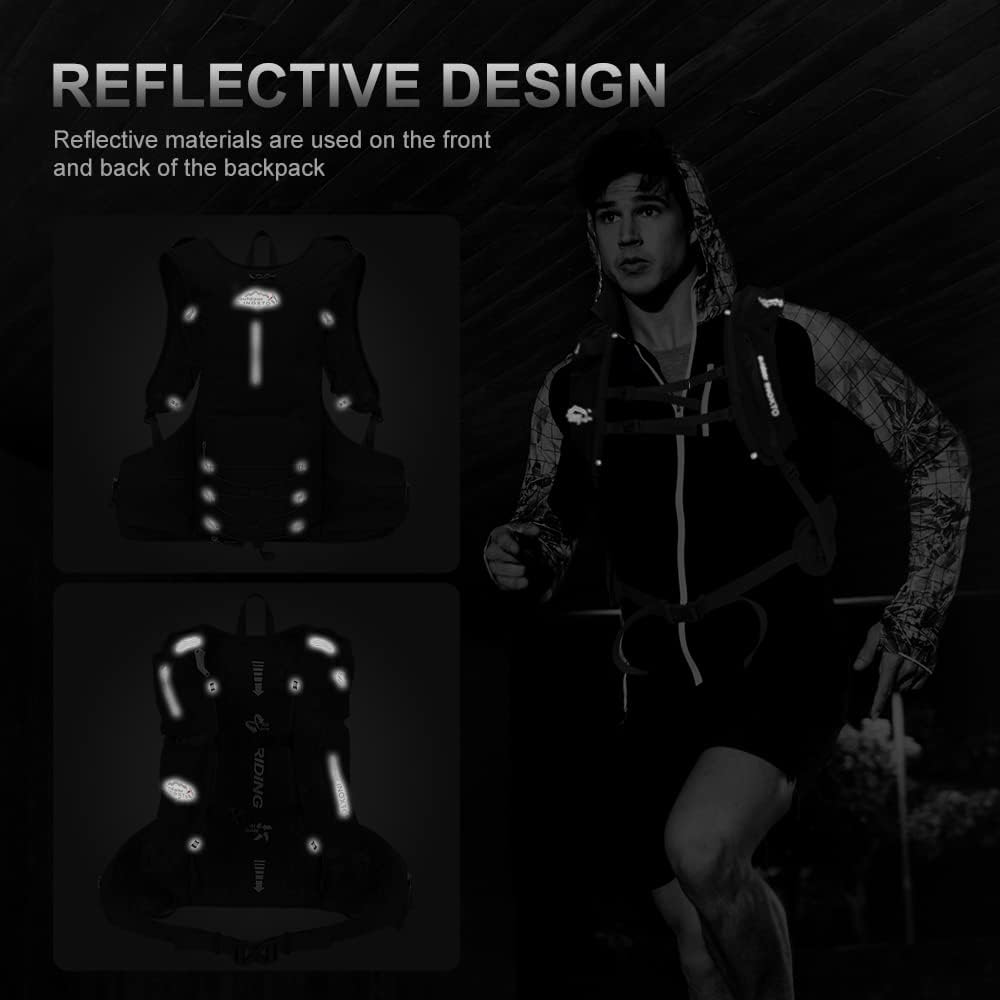 INOXTO Hydration Pack Backpack ，Water Backpack with 2L Leakproof Water Bladder, Running Hydration Vest for Man, Daypack for Cycling Motocross Climbing Trail Running