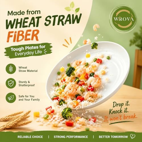 Wrova Modern Plates and Bowls Sets for 8,White Dinnerware Sets 40PCS Dishes