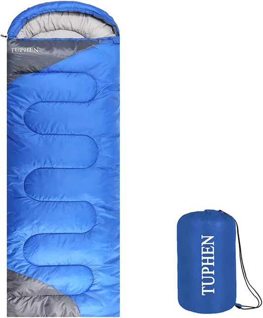 tuphen- Sleeping Bags for Adults Kids Boys Girls Backpacking Hiking Camping Microfiber Liner, Cold Warm Weather 4 Seasons Indoor Outdoor Use, Lightweight & Waterproof