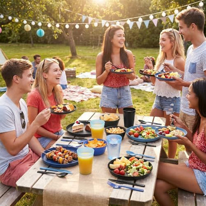 42 Piece Dinnerware Set for 6, Unbreakable Plates and Bowls Sets