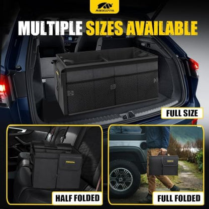 MIKKUPPA Trunk Organizer with Lid - 65L Collapsible Car Organizer, Black